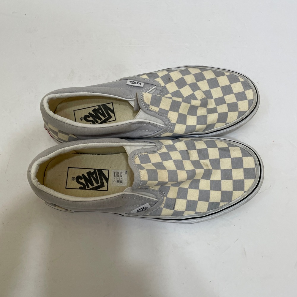 VANS SLIP ON SNEAKERS IN GRAY AND WHITE CHECKERBOARD - Picture 3 of 7